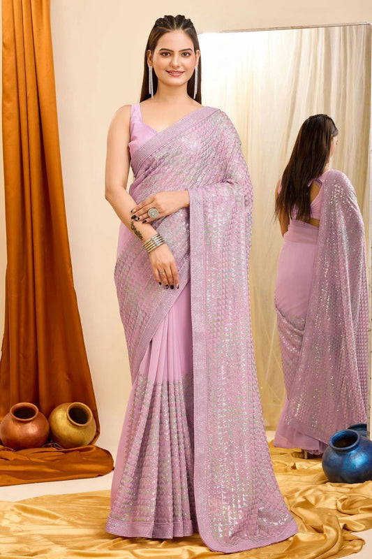 Purple Colour Georgette Saree SD1110417