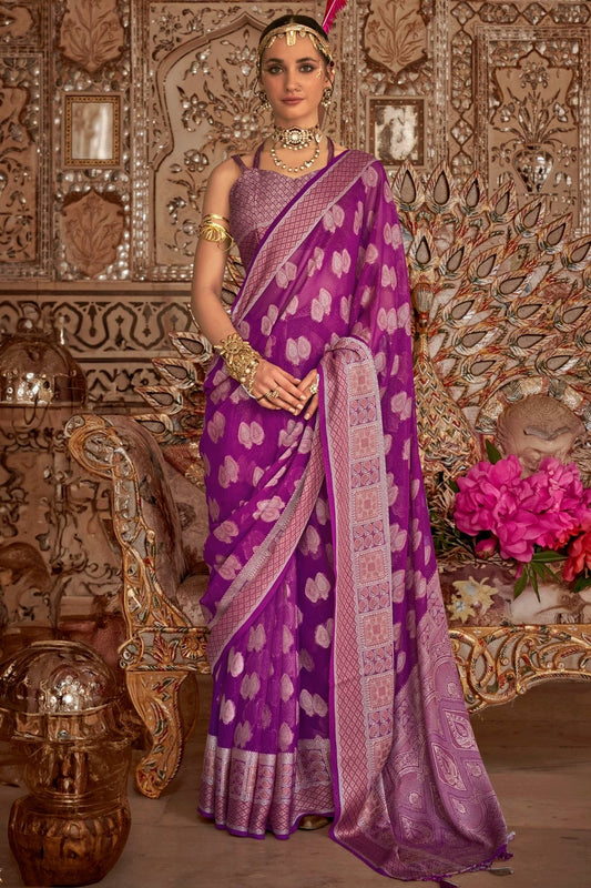 Purple Colour Georgette Traditional Saree SD1290180