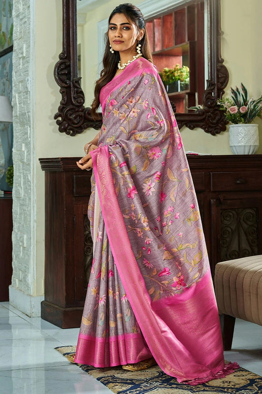 Purple Colour Handloom Kotha Silk Saree SD1110068