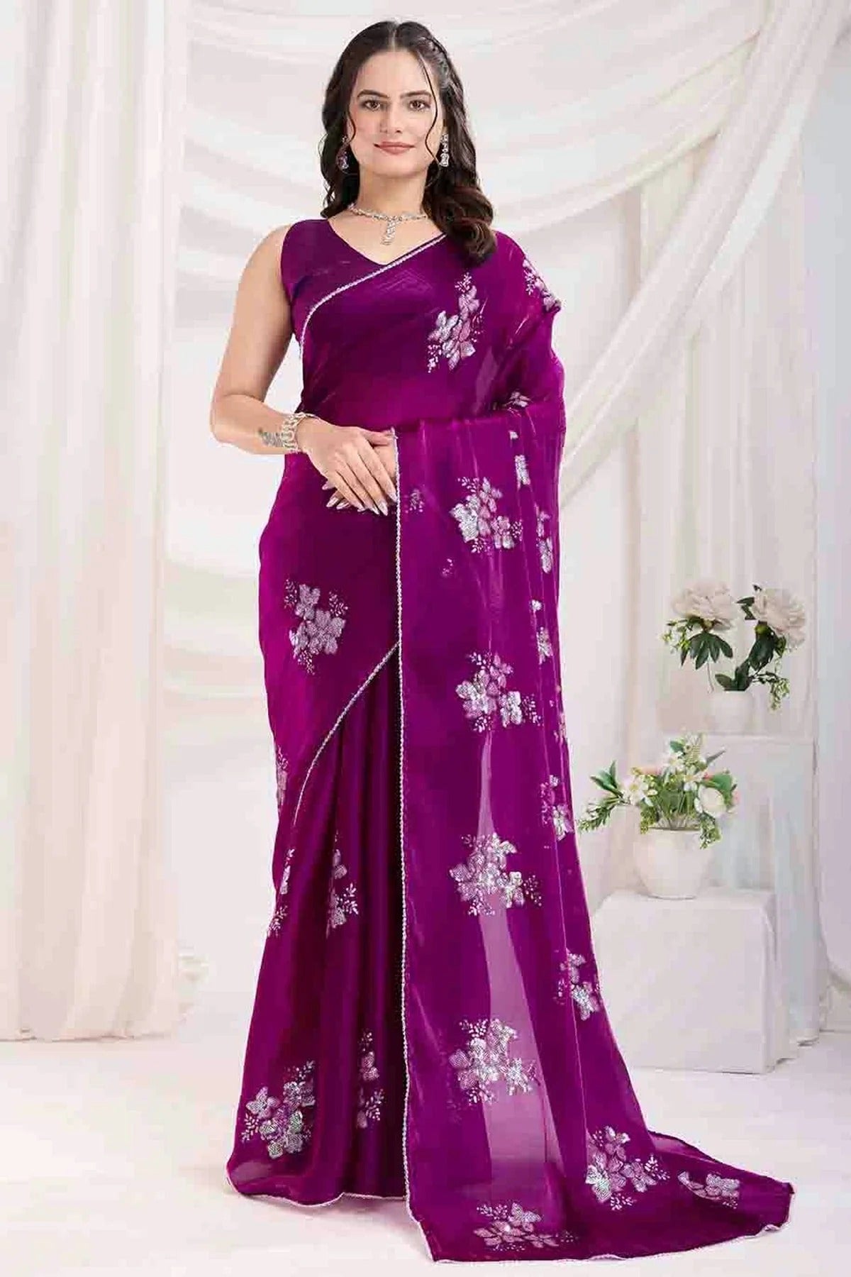 Purple Colour Jimmi Choo Designer Saree SD1112842