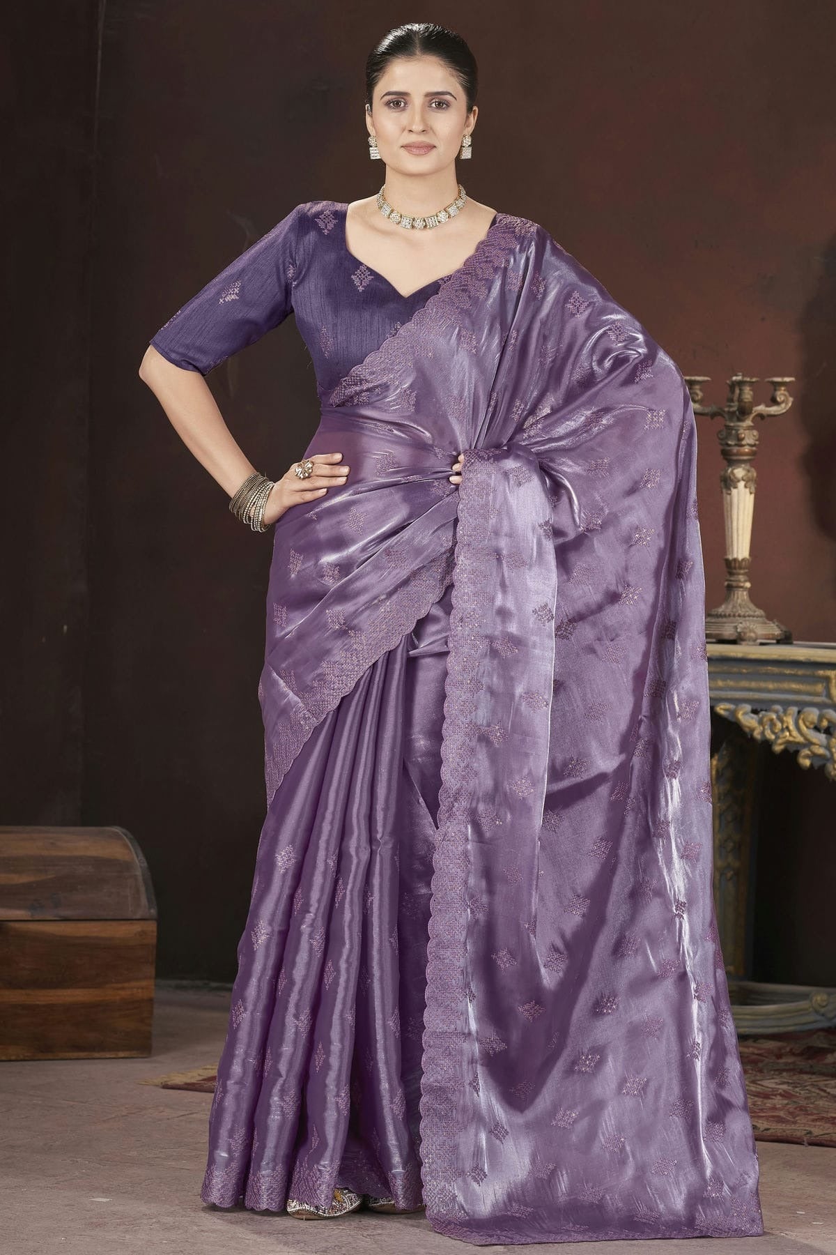 Purple Colour Jimmy Choo Designer Saree SD1112581