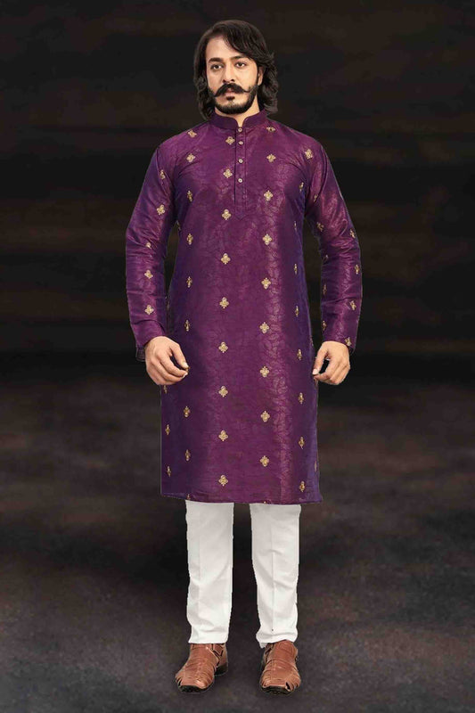 Purple Colour Kurta Pajama In Art Silk KP1210009
