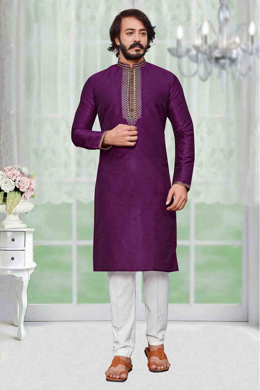 Purple Colour Kurta Pajama In Art Silk KP1210084