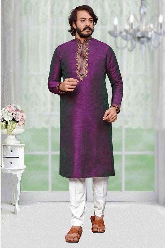 Purple Colour Kurta Pajama In Art Silk KP1210104