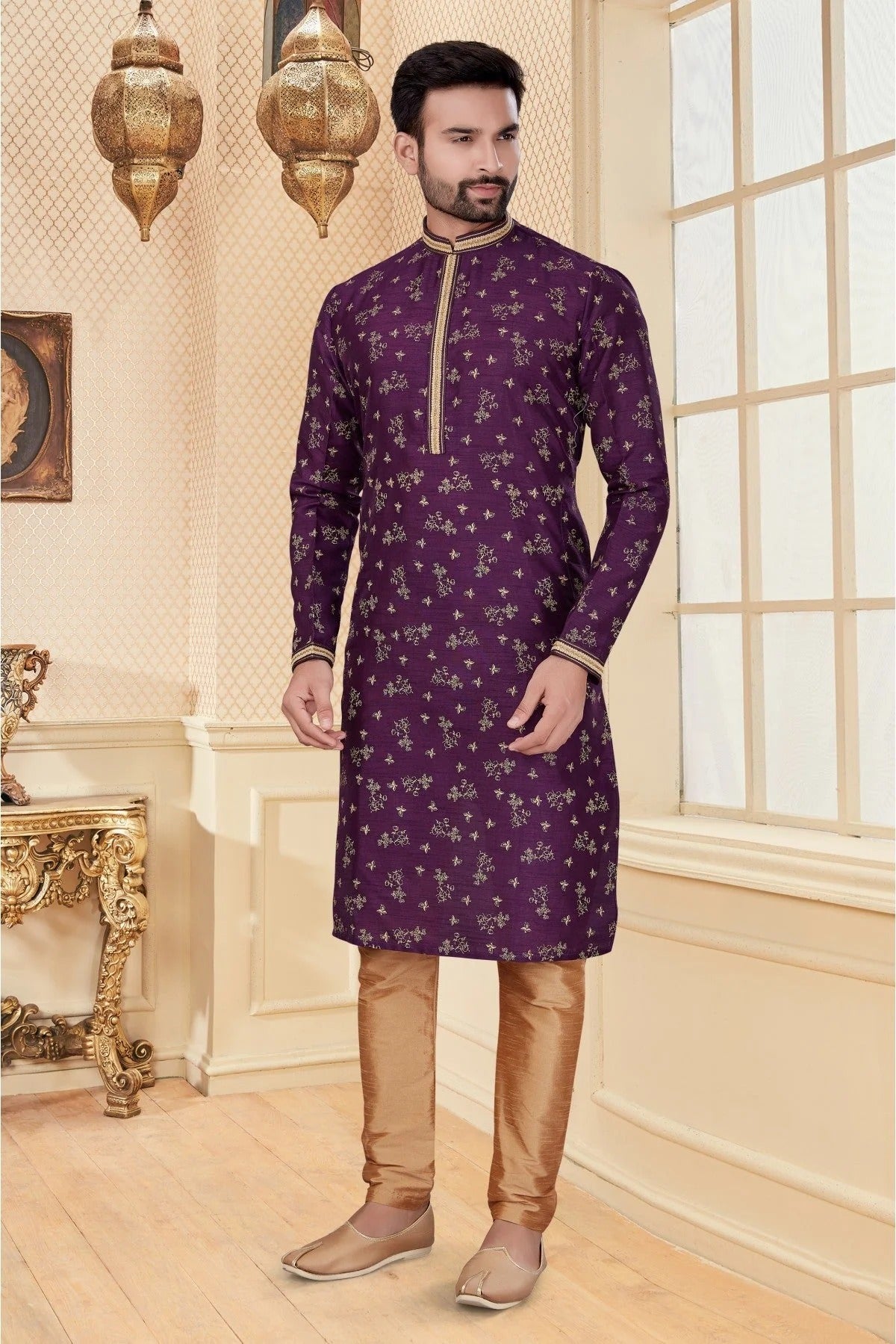 Purple Colour Kurta Pajama In Silk Fabric KP1040113