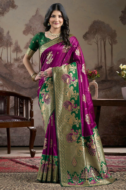 Purple Colour Lichi Silk Traditional Saree SD1112206