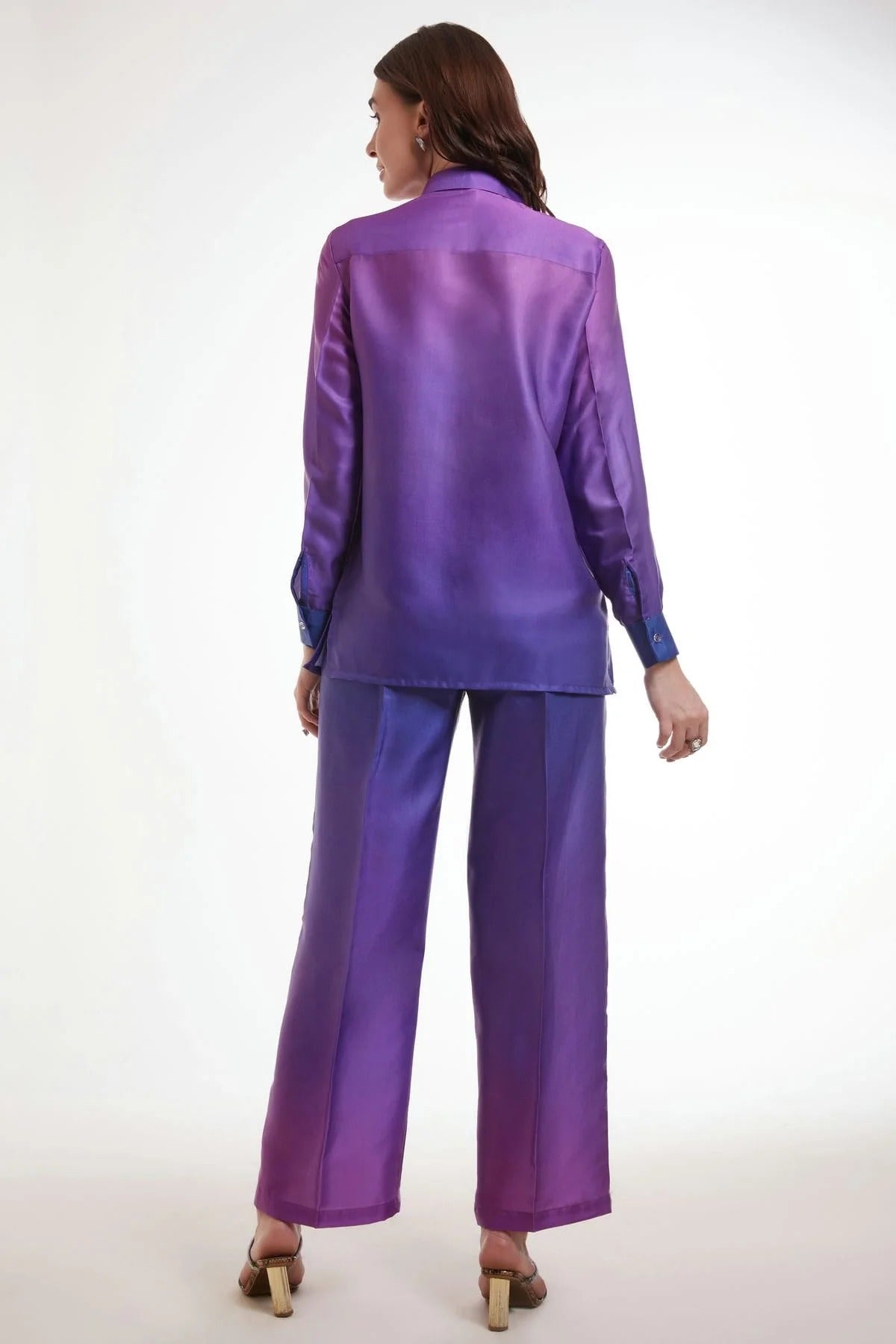 Purple Colour Modal Satin Top and Bottom TP1080917 A