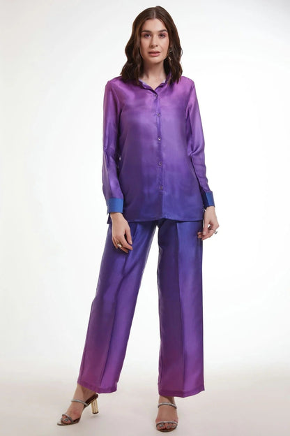 Purple Colour Modal Satin Top and Bottom TP1080917