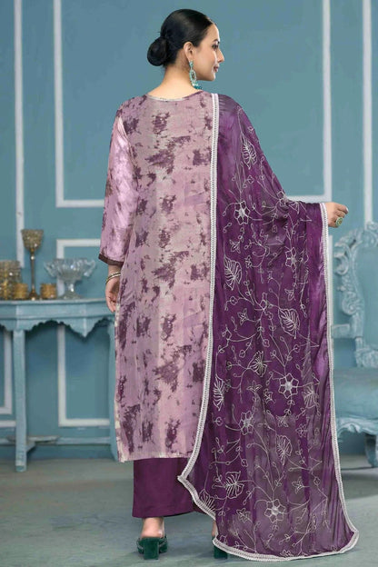 Purple Colour Organza Banarasi Pant Style Suit SM1113234 A