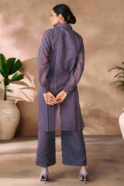Purple Colour Organza Co Ord Suit TP1080952 B