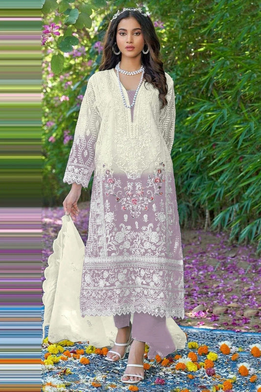 Purple Colour Organza Pakistani Suit SM1140042