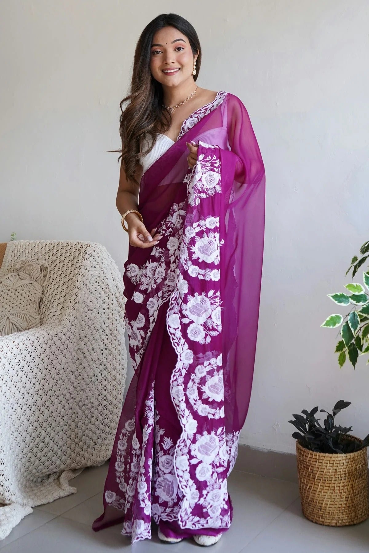 Purple Colour Organza Silk Designer Saree SD1111787