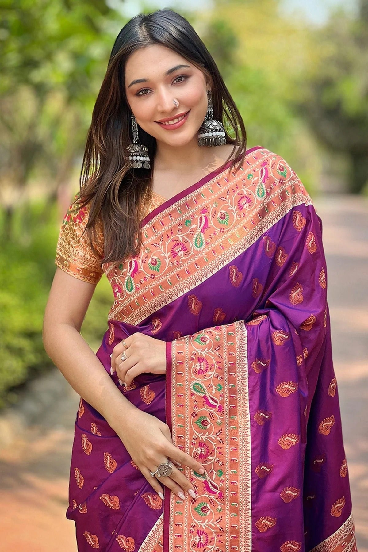 Purple Colour Paithani Silk Traditional Saree SD1110916 A