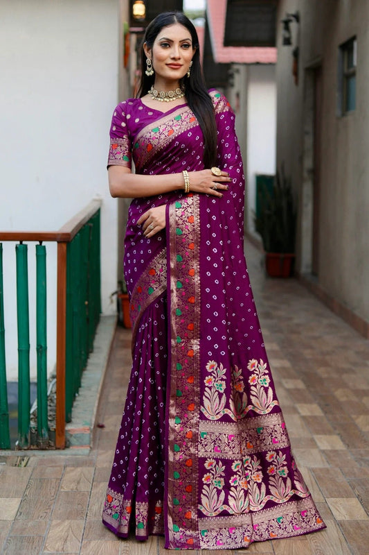 Purple Colour Paithani Silk Traditional Saree SD1110926