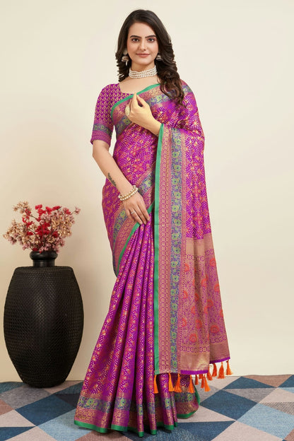 Purple Colour Patola Silk Saree SD1110051