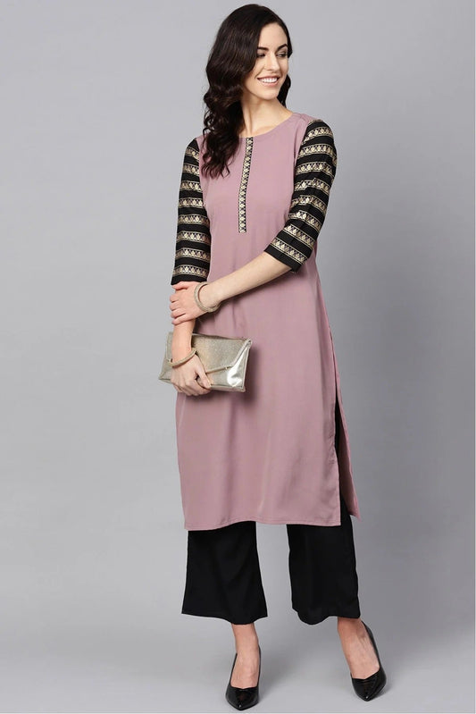 Purple Colour Plus Size Crepe Kurti KR1060190