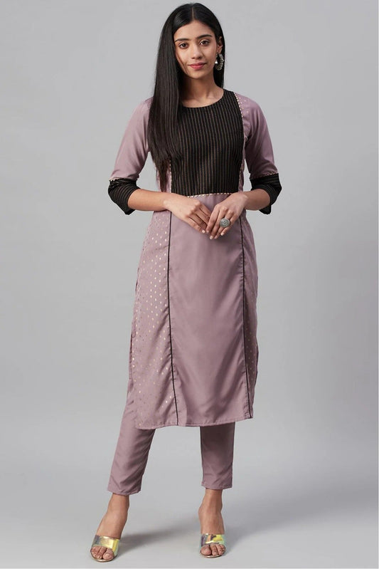 Purple Colour Plus Size Crepe Party Wear Kurti KR1060053