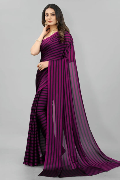 Purple Colour Poly Georgette Printed Saree SD1180117 A