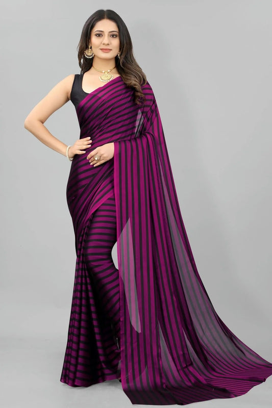Purple Colour Poly Georgette Printed Saree SD1180117