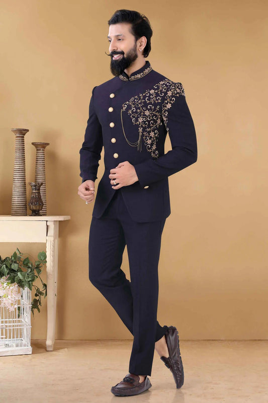 Purple Colour Rayon Jodhpuri Suit SH1130015