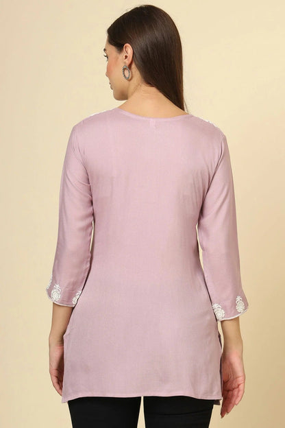Purple Colour Rayon Readymade Top TP1110857 A
