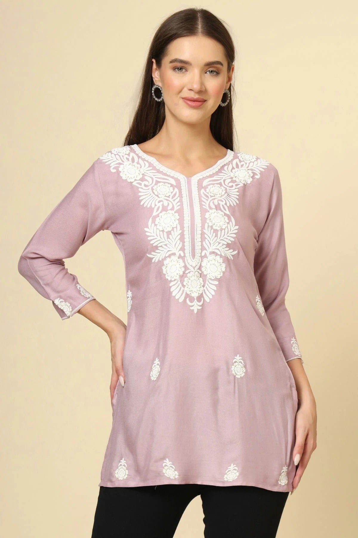 Purple Colour Rayon Readymade Top TP1110857