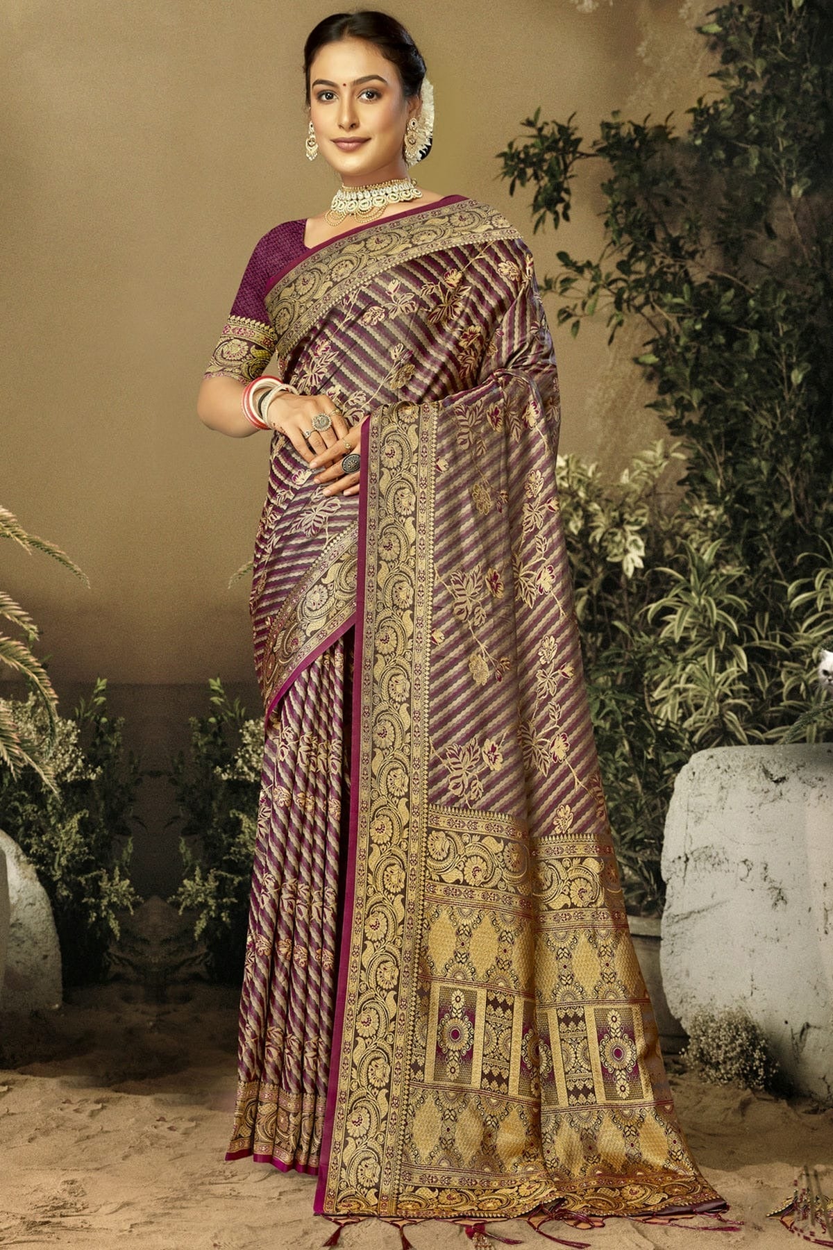 Purple Colour Satin Silk Traditional Saree SD1102436