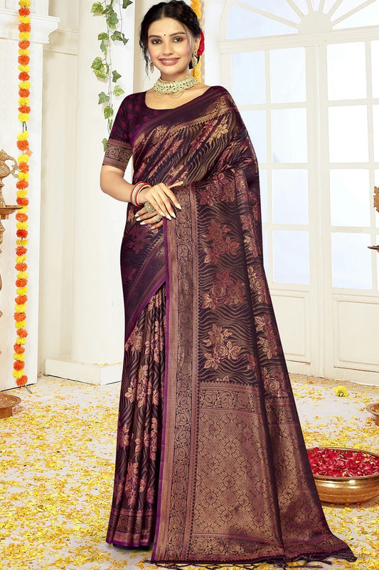 Purple Colour Satin Silk Traditional Saree SD1102440