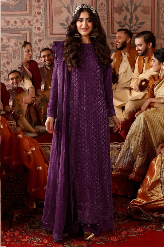 Purple Colour Semi Stitched Faux Georgette Pakistani Suit SM1140221