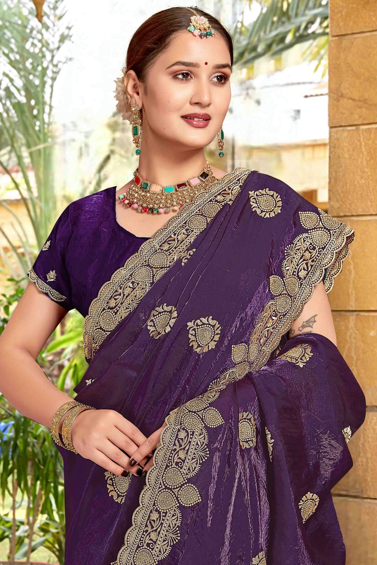 Purple Colour Silk Designer Saree SD1121971 A