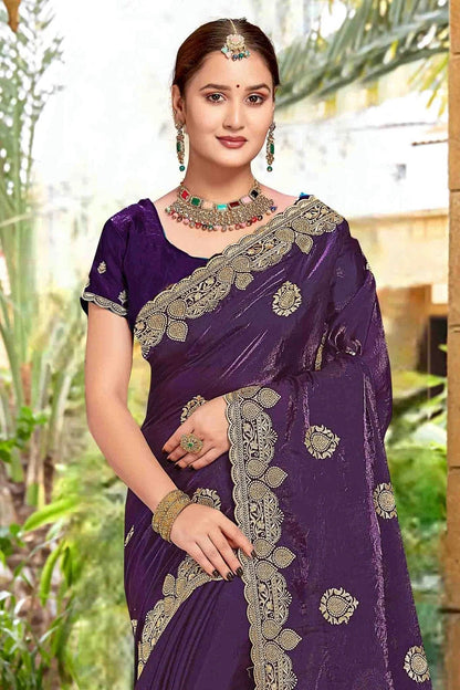 Purple Colour Silk Designer Saree SD1121971 B