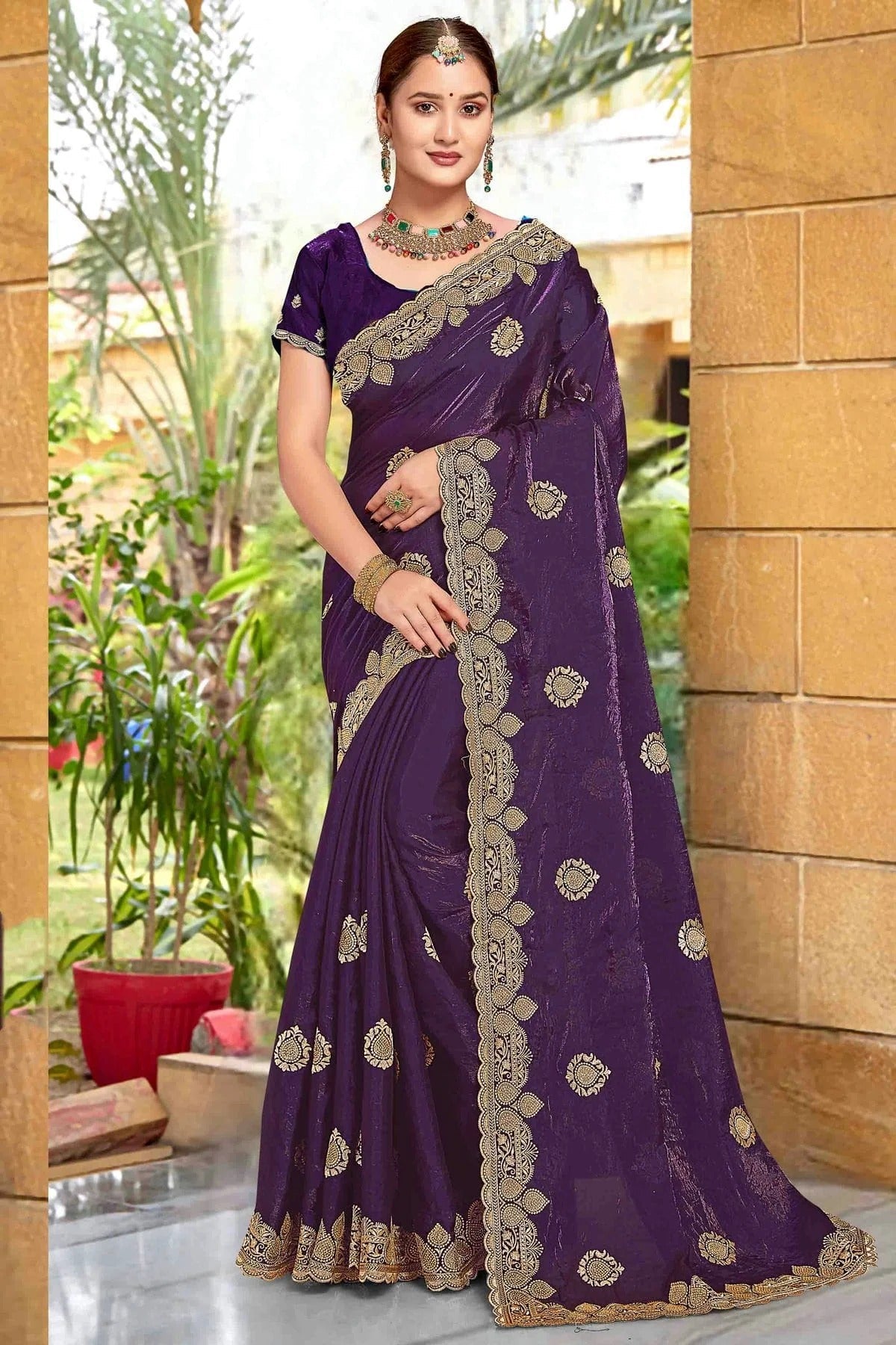 Purple Colour Silk Designer Saree SD1121971
