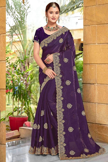 Purple Colour Silk Designer Saree SD1121971