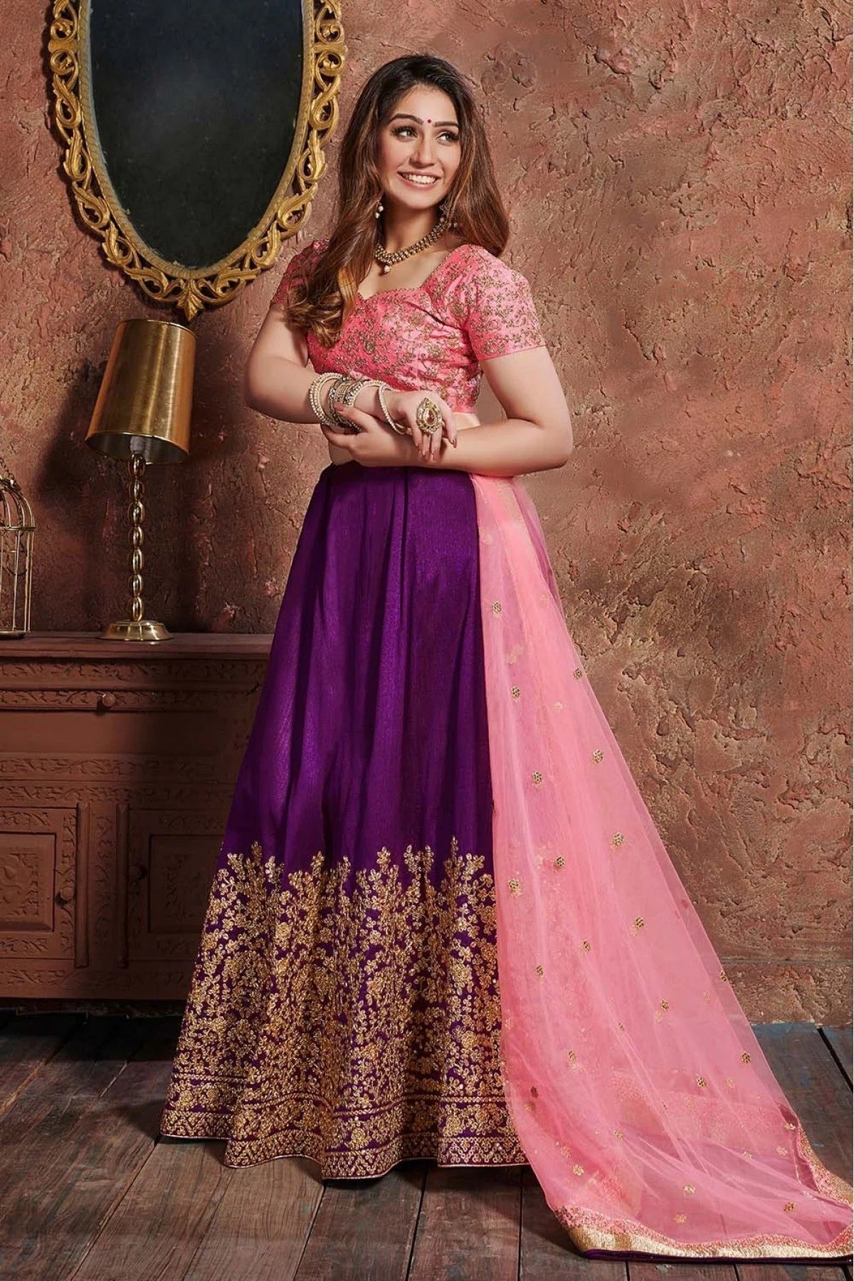 Purple Colour Silk Lehenga Choli LC1010046 B