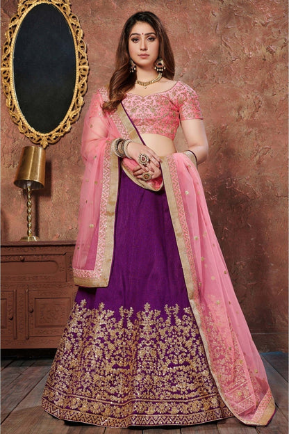 Purple Colour Silk Lehenga Choli LC1010046
