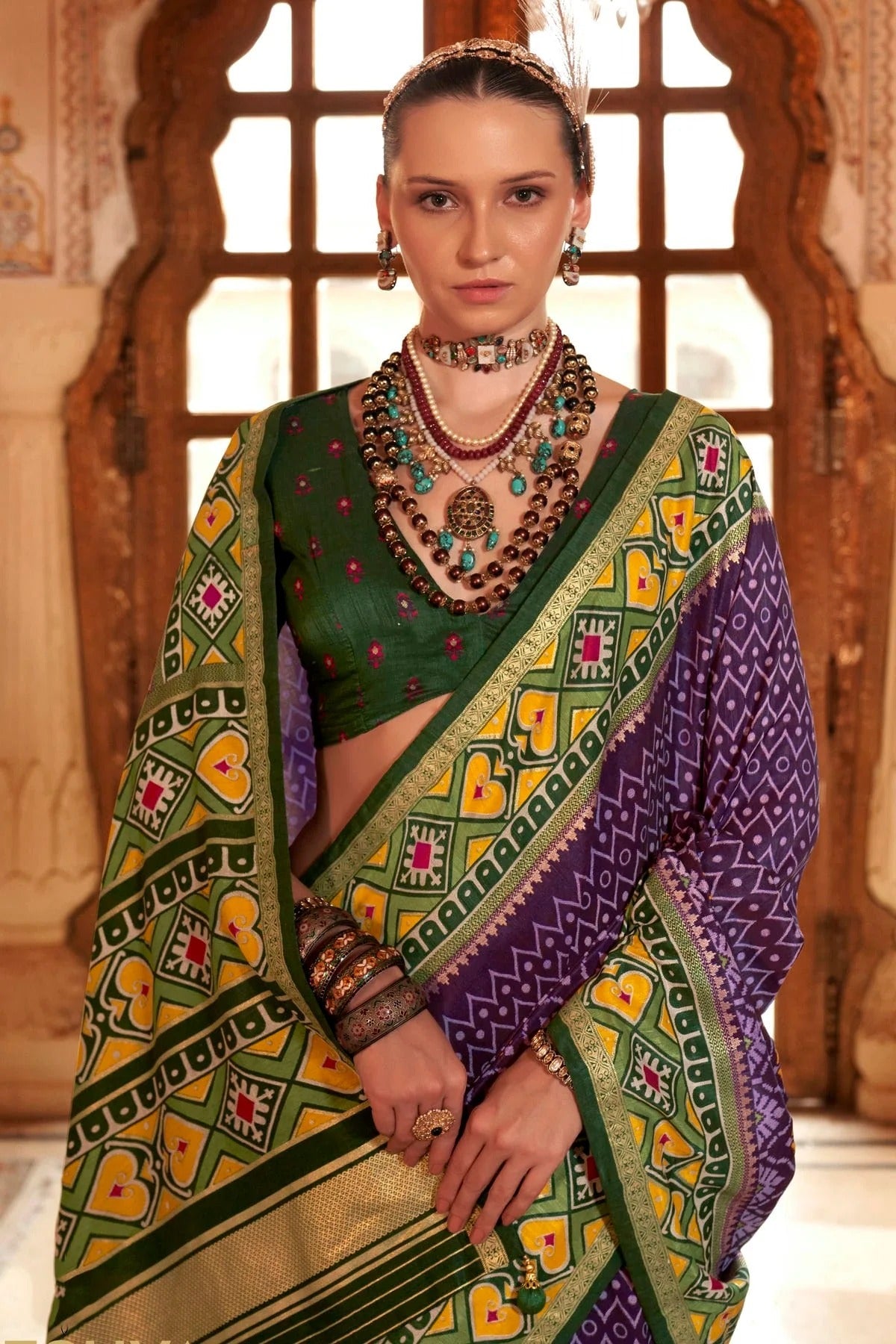 Purple Colour Silk Patola Print Saree SD1290050 A