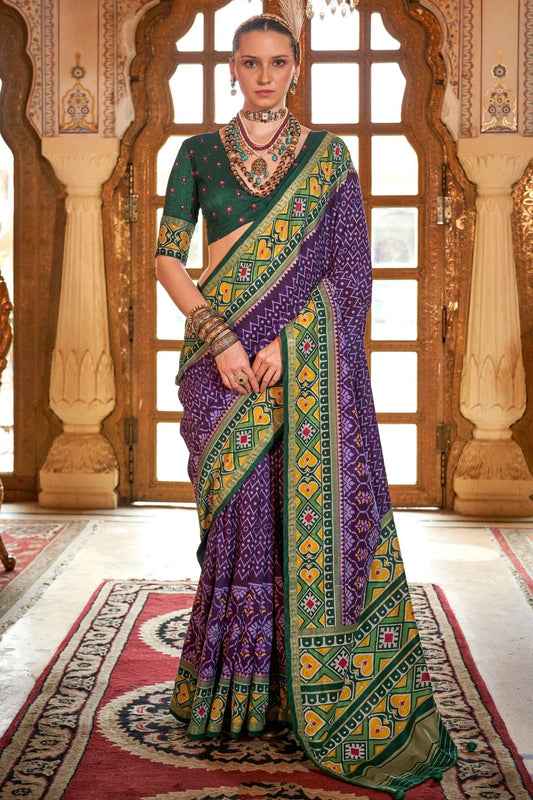 Purple Colour Silk Patola Print Saree SD1290050