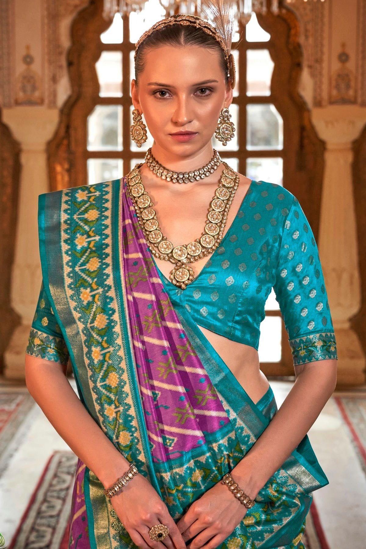 Purple Colour Silk Patola Print Saree SD1290052 A