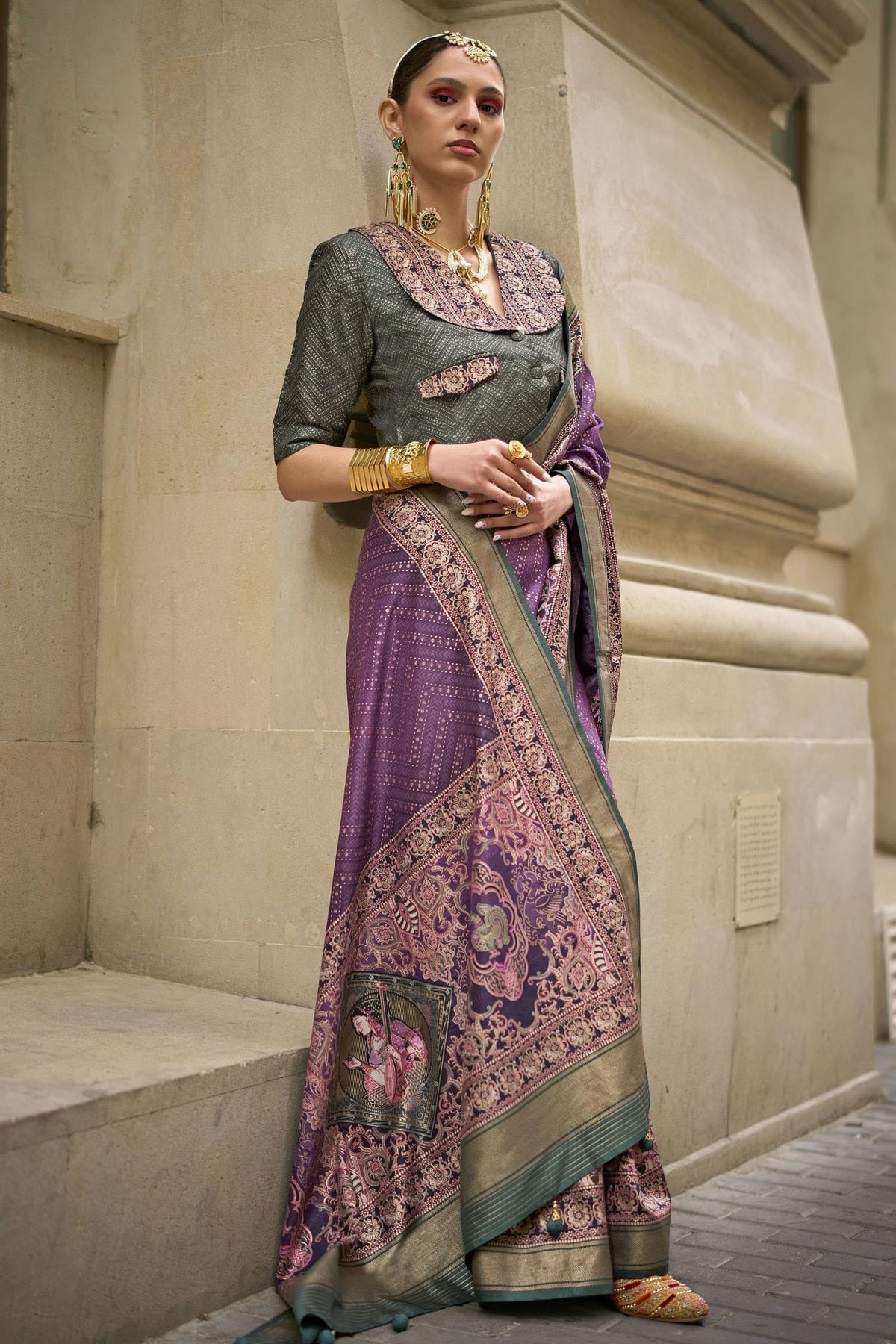 Purple Colour Silk Traditional Saree SD1111923