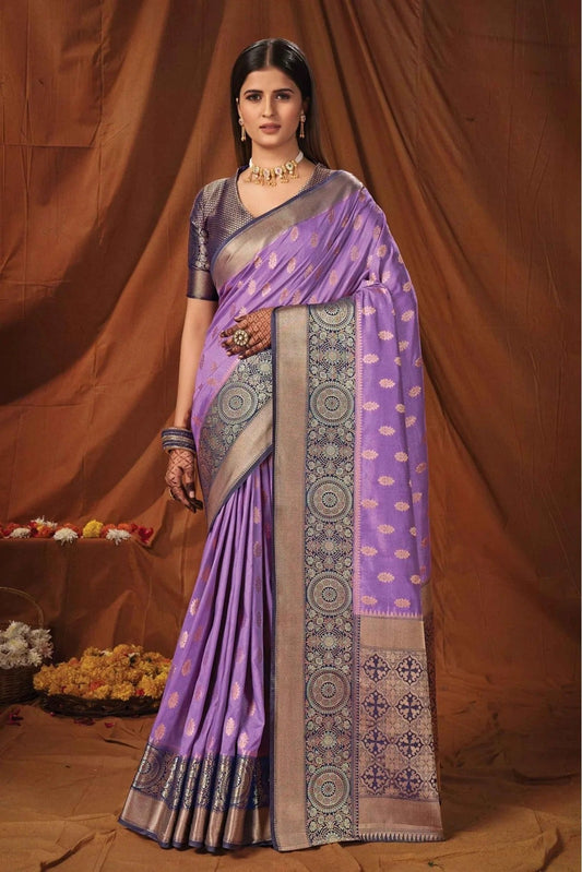 Purple Colour Silk Woven Saree SD1100318