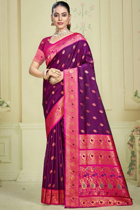 Purple Colour Silk Woven Work Traditional Saree SD1102896