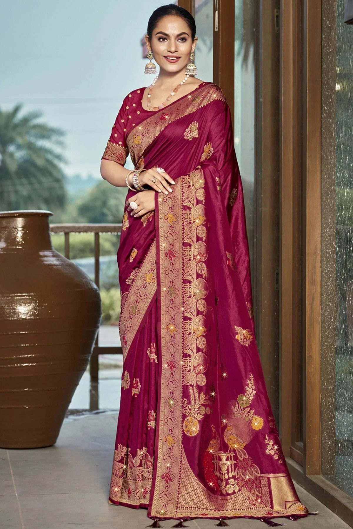 Purple Colour Silk Woven Work Traditional Saree SD1102903