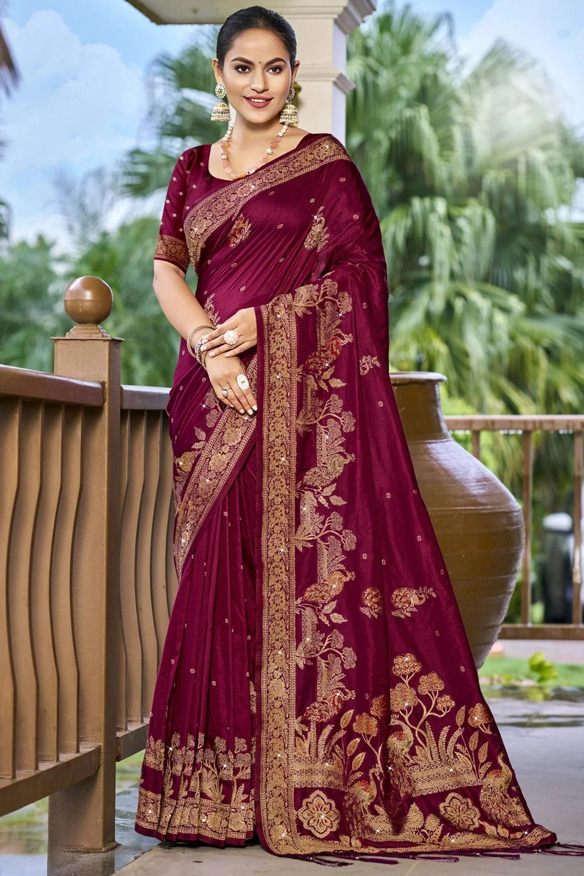 Purple Colour Silk Woven Work Traditional Saree SD1102907