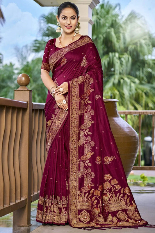 Purple Colour Silk Woven Work Traditional Saree SD1102907
