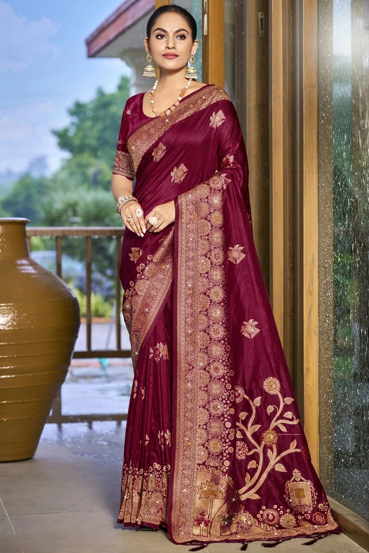 Purple Colour Silk Woven Work Traditional Saree SD1102911