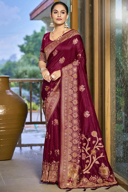Purple Colour Silk Woven Work Traditional Saree SD1102911