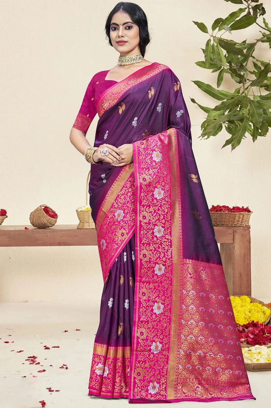 Purple Colour Silk Woven Work Traditional Saree SD1102962