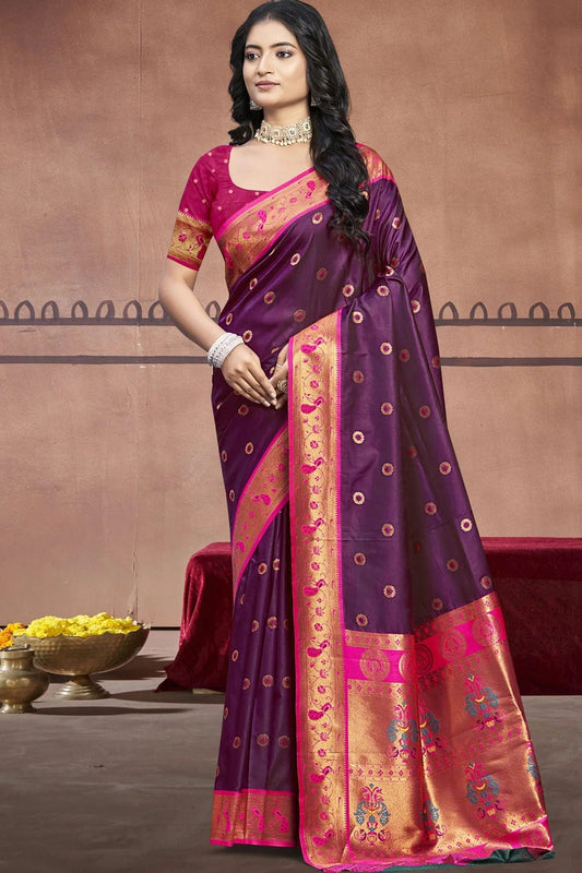 Purple Colour Silk Woven Work Traditional Saree SD1103027