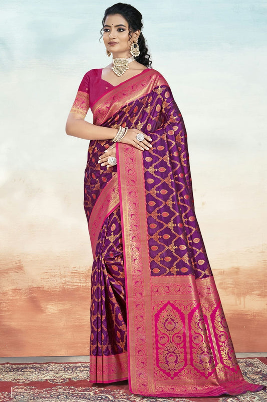 Purple Colour Silk Woven Work Traditional Saree SD1103039