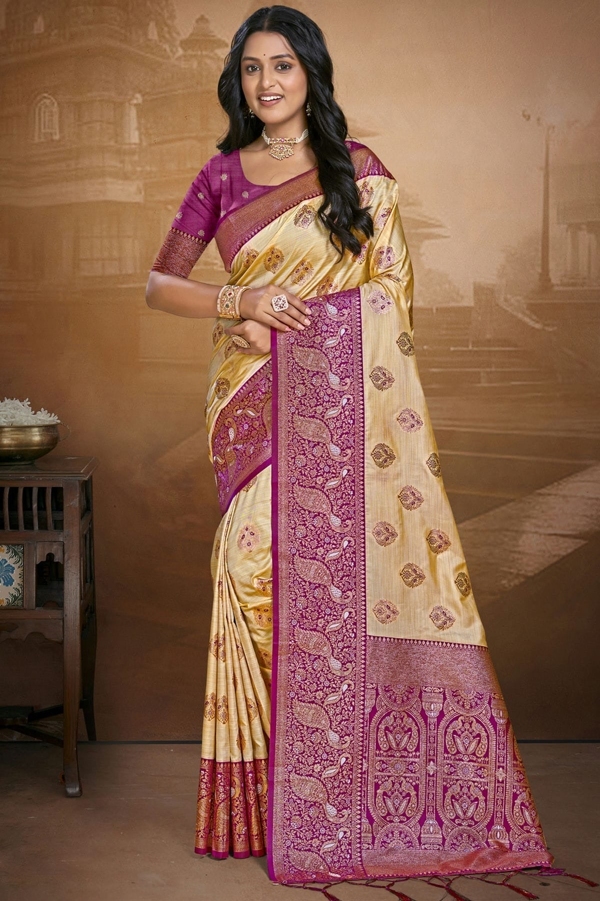 Purple Colour Silk Woven Work Traditional Saree SD1103123